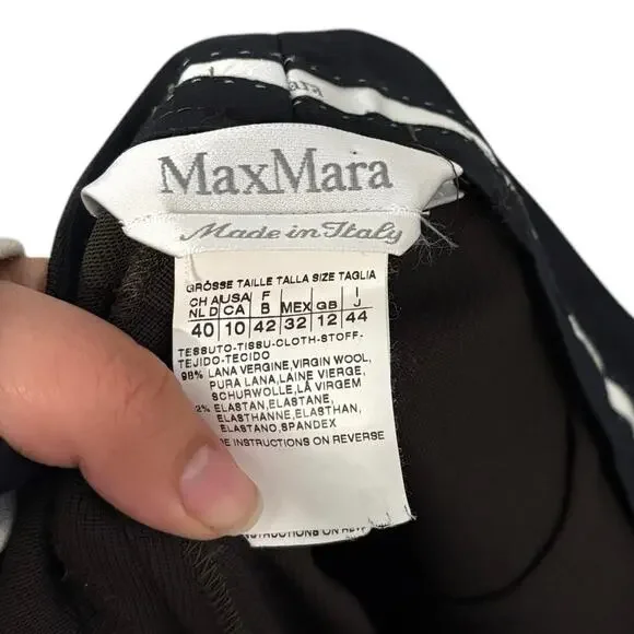 Max Mara Brown Wool Straight Leg Dress Pants Trousers Size 10 - Picture 2 of 6